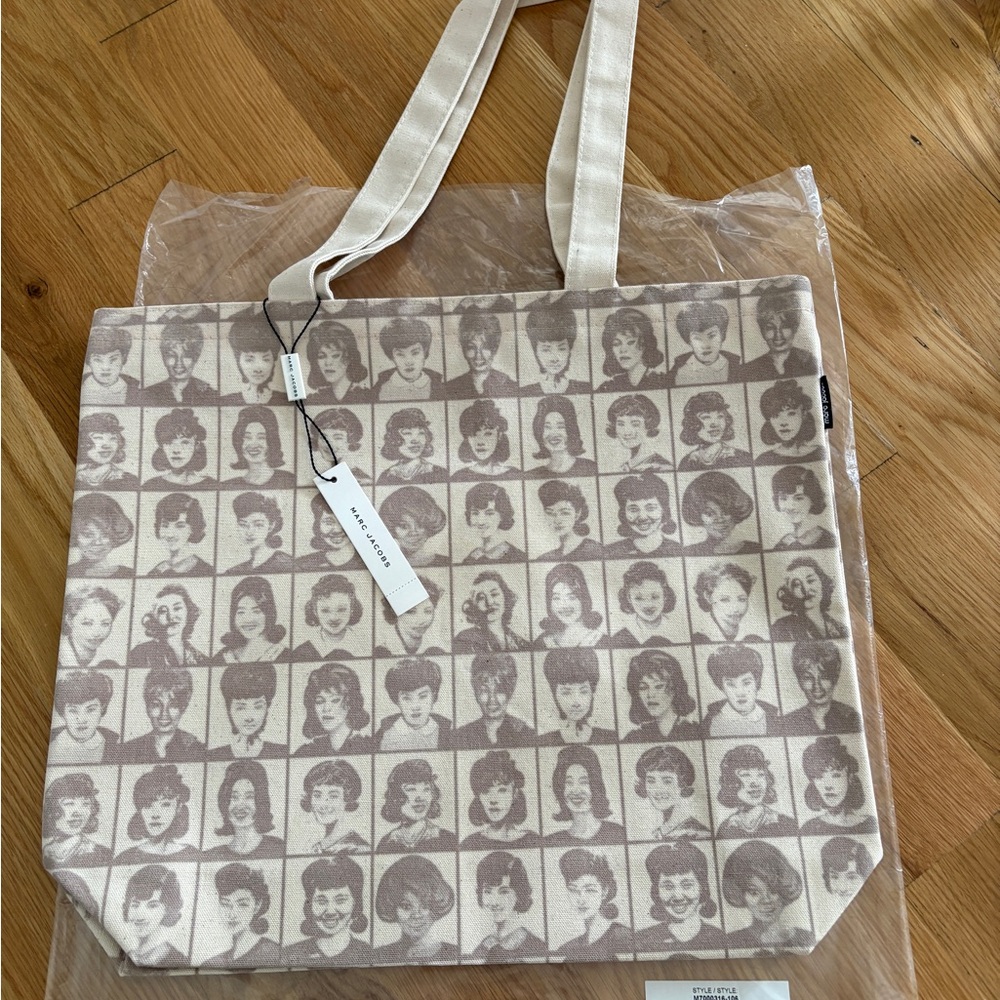 Marc Jacobs Cream and Brown Graphic Tote